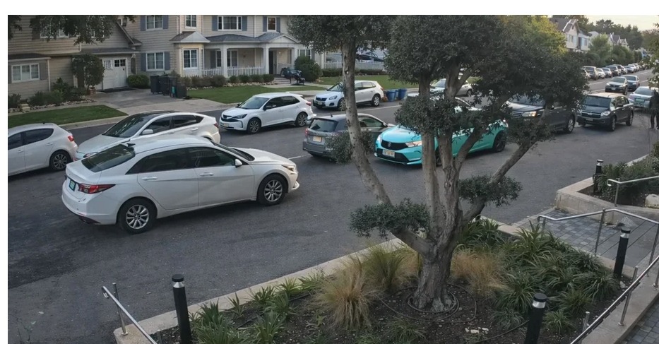 Cars parked on a residential neighborhood street